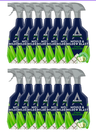 12 x 750ml Astonish Specialist Mould & Mildew Blast Spray Apple Burst Fragrance